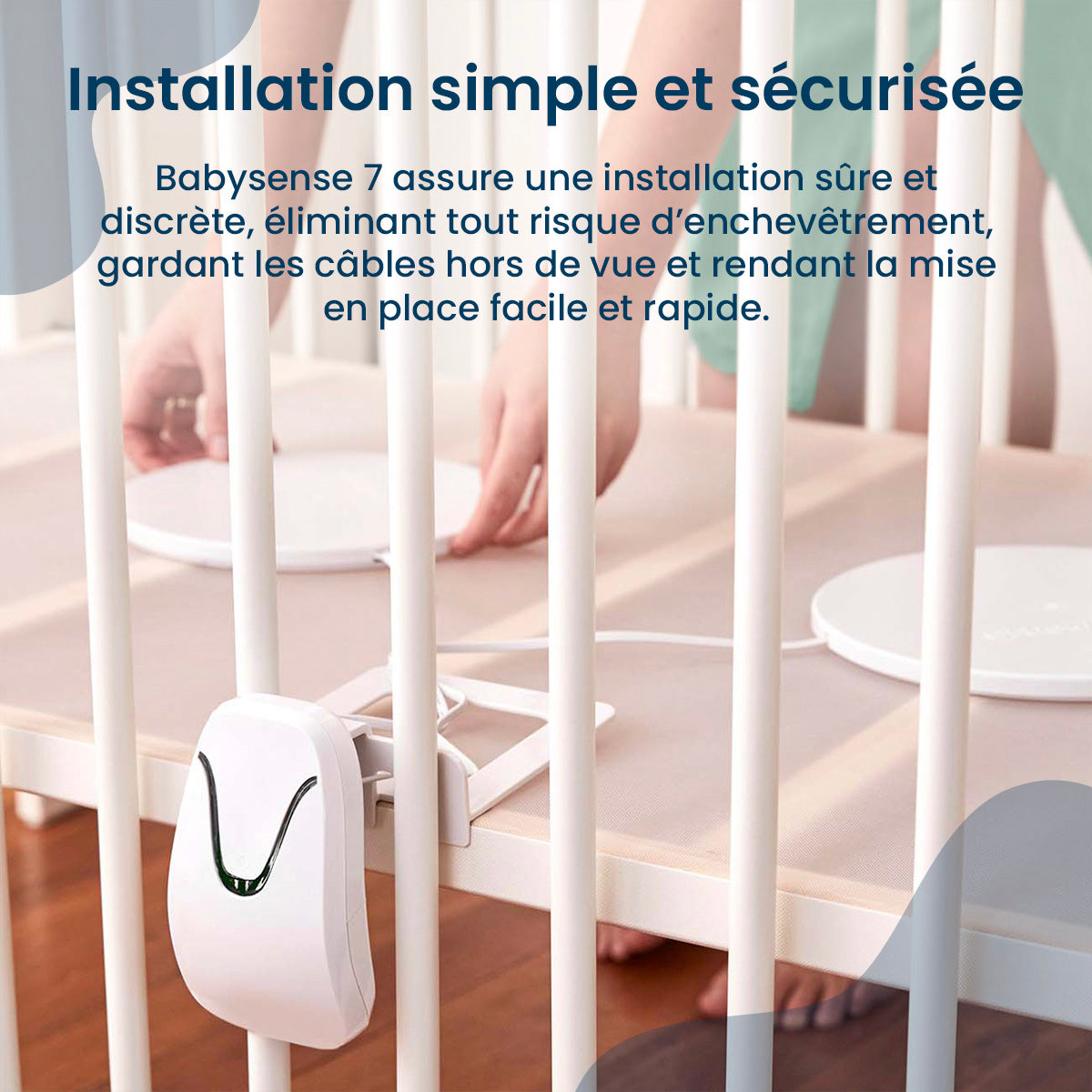 Babysense 7: Moniteur de Respiration, Alerte en Temps Réel en cas d'Absence de Respiration et d'Irregularités, Certifié Médical, Surveillance Complète pour un Sommeil Sûr