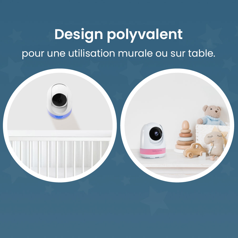 Babysense Prisma : Moniteur Vidéo Bébé avec 1 Caméra, Sans WiFi, Écran Divisé, Veilleuse & Machine à Sons