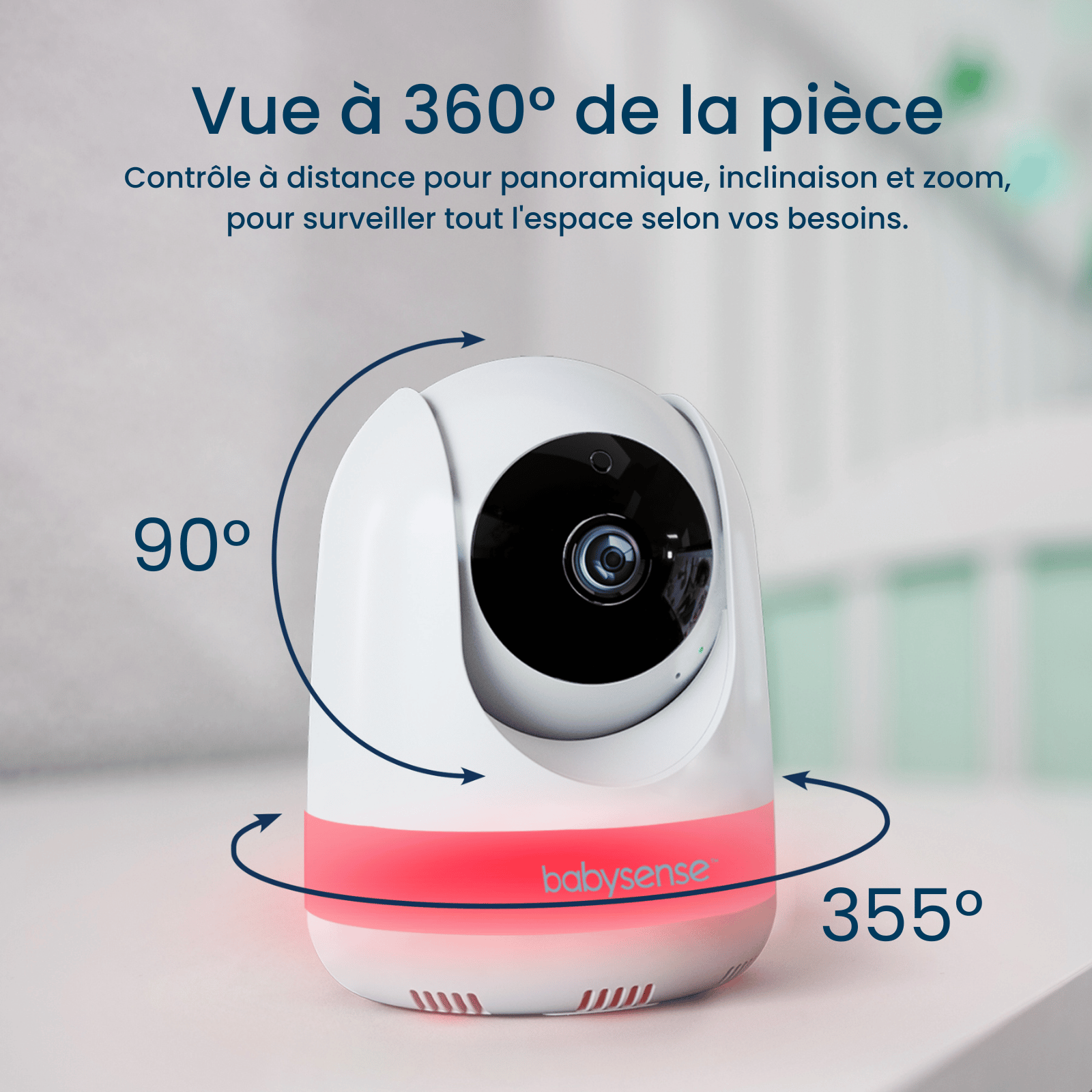 Babysense Max View: Video Baby Monitor with 3 Cameras, Non Wifi, Split Screen, Night Light & Sound Machine