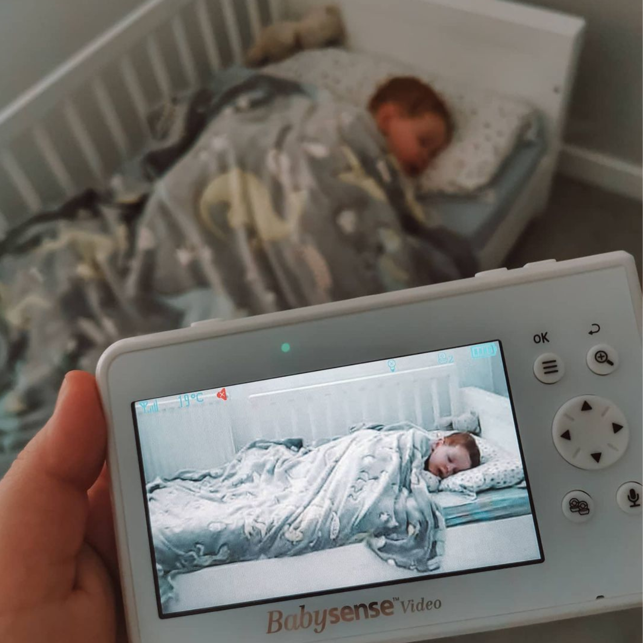 Babysense V43: Babyphone avec 2 Caméras, Écran Partagé Monitor & Bebe Veilleuse, Sans Wi-Fi