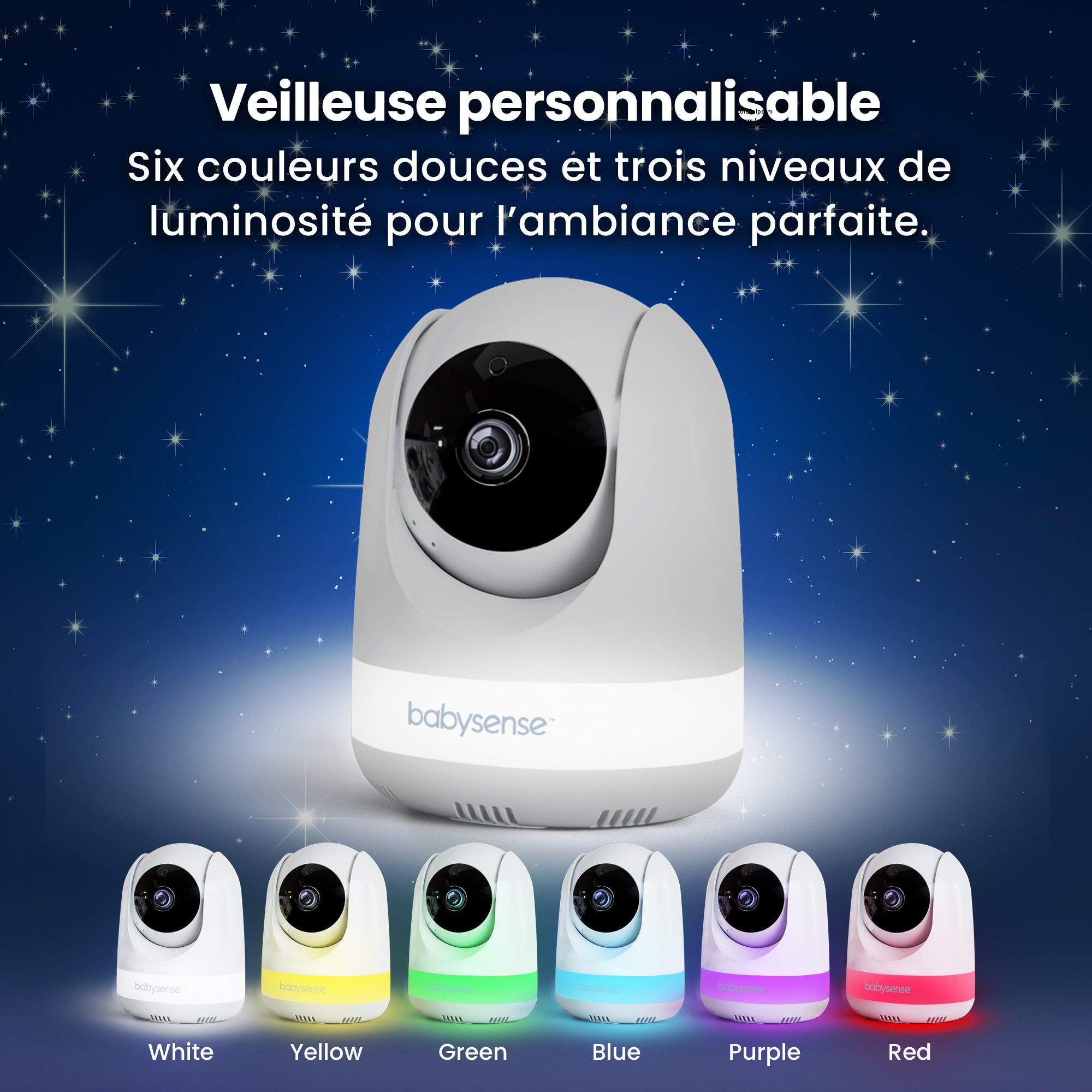 Babysense Maxview PRO: Babyphone avec 2 Caméras, Écran Partagé Monitor, Bruit Blanc Machine & Bebe Veilleuse, Sans Wi-Fi
