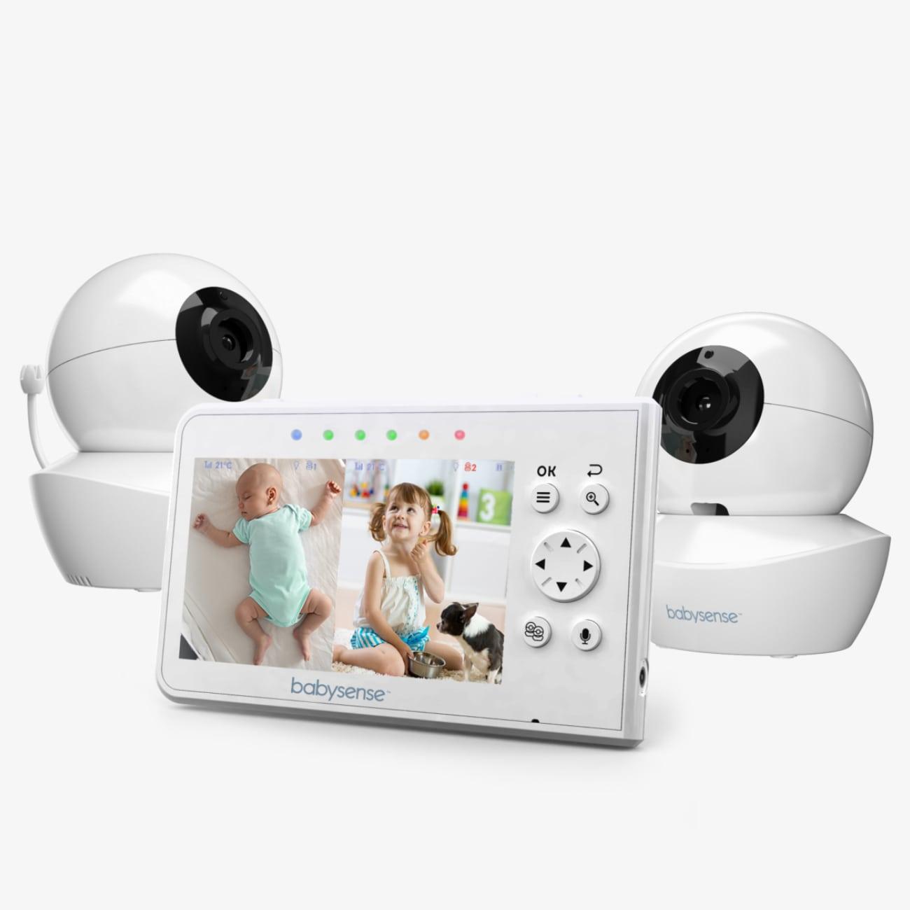 Babysense V43: Babyphone avec 2 Caméras, Écran Partagé Monitor & Bebe Veilleuse, Sans Wi-Fi