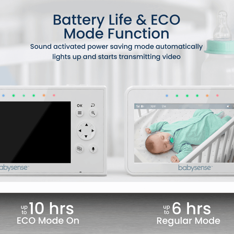 Babysense 7 & V43 : Moniteur Vidéo pour Bébé avec Alertes Respiratoires et d’Irregularité en Temps Réel, 2 Caméras