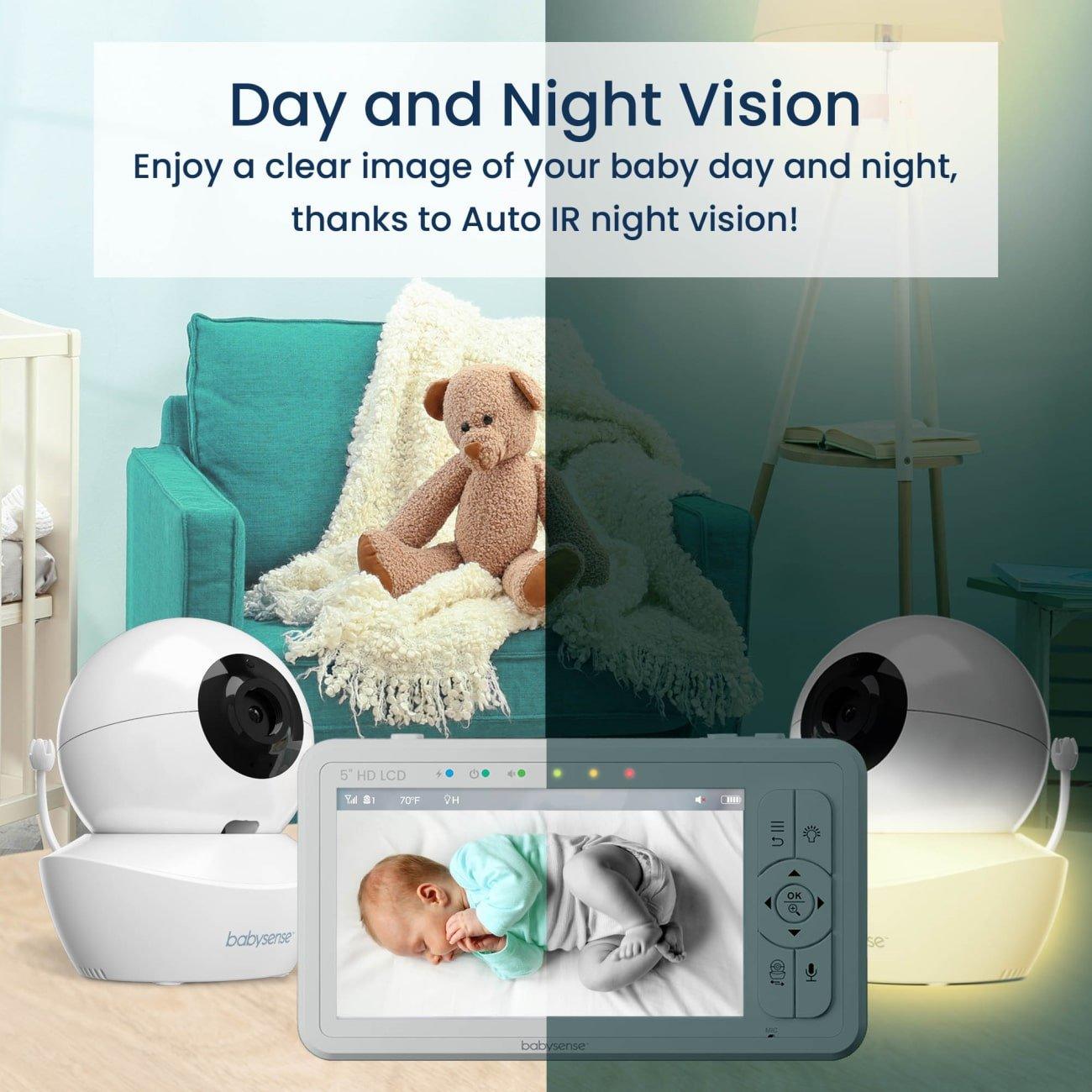 Babysense True Sleep: Moniteur Vidéo HD pour Bébé avec Caméra à Veilleuse et Moniteur de Mouvement Certifié Médicalement, Alertes Respiratoires en Temps Réel