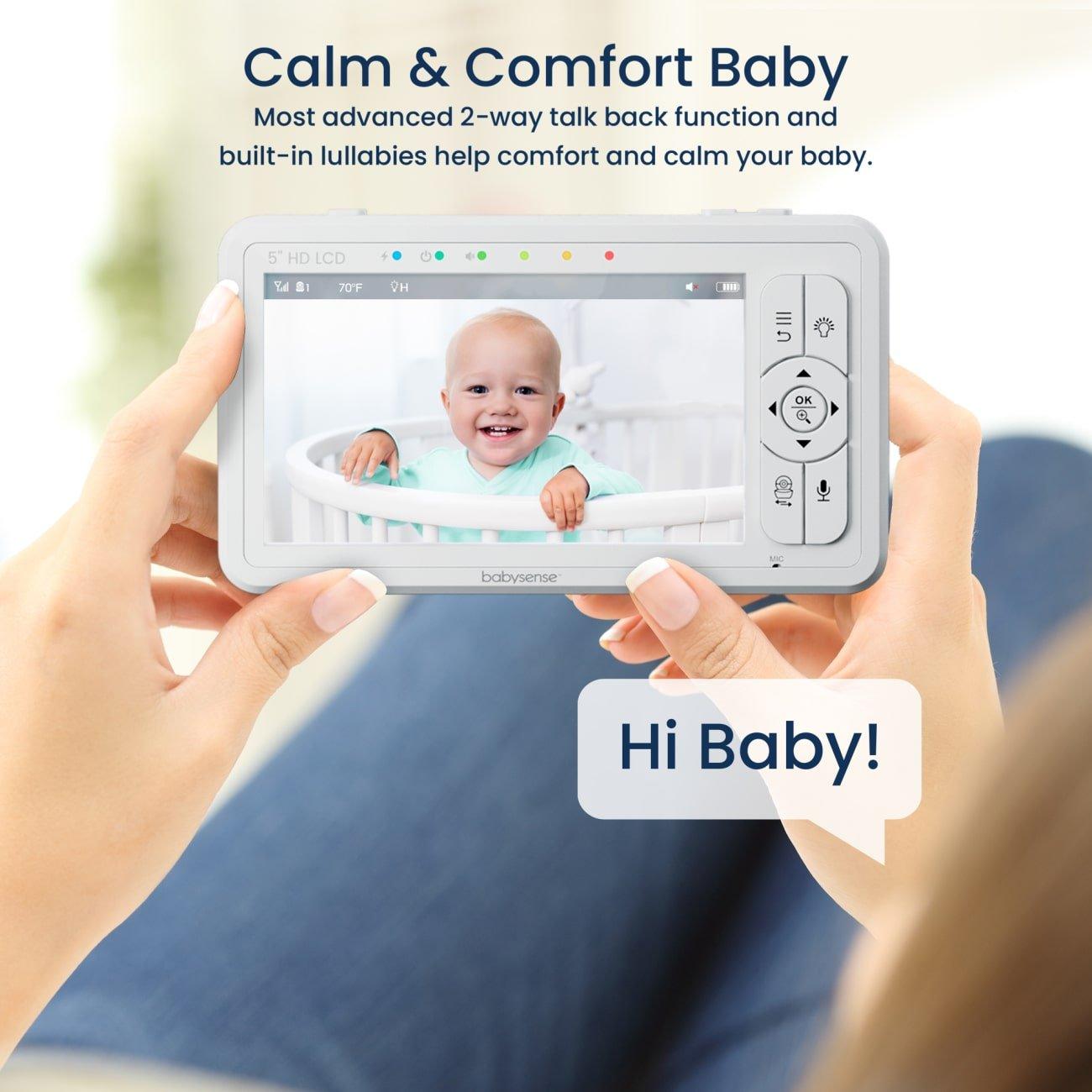 Babysense True Sleep: Moniteur Vidéo HD pour Bébé avec Caméra à Veilleuse et Moniteur de Mouvement Certifié Médicalement, Alertes Respiratoires en Temps Réel