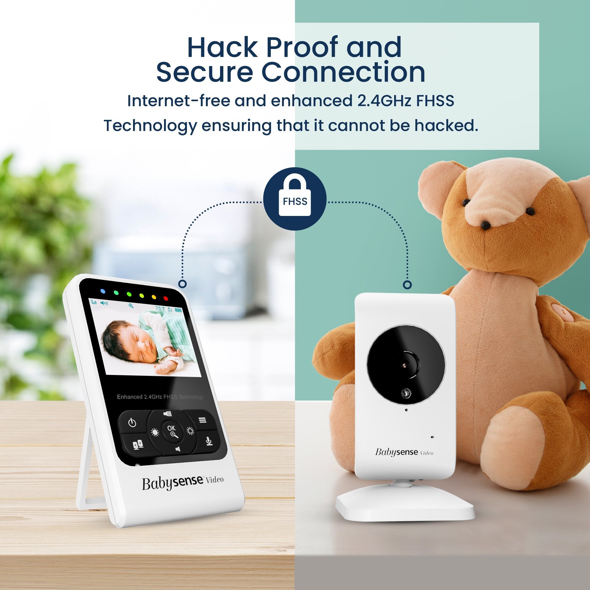 Compact Video Baby Monitor with 2 Cameras, V24R-2 - Babysense