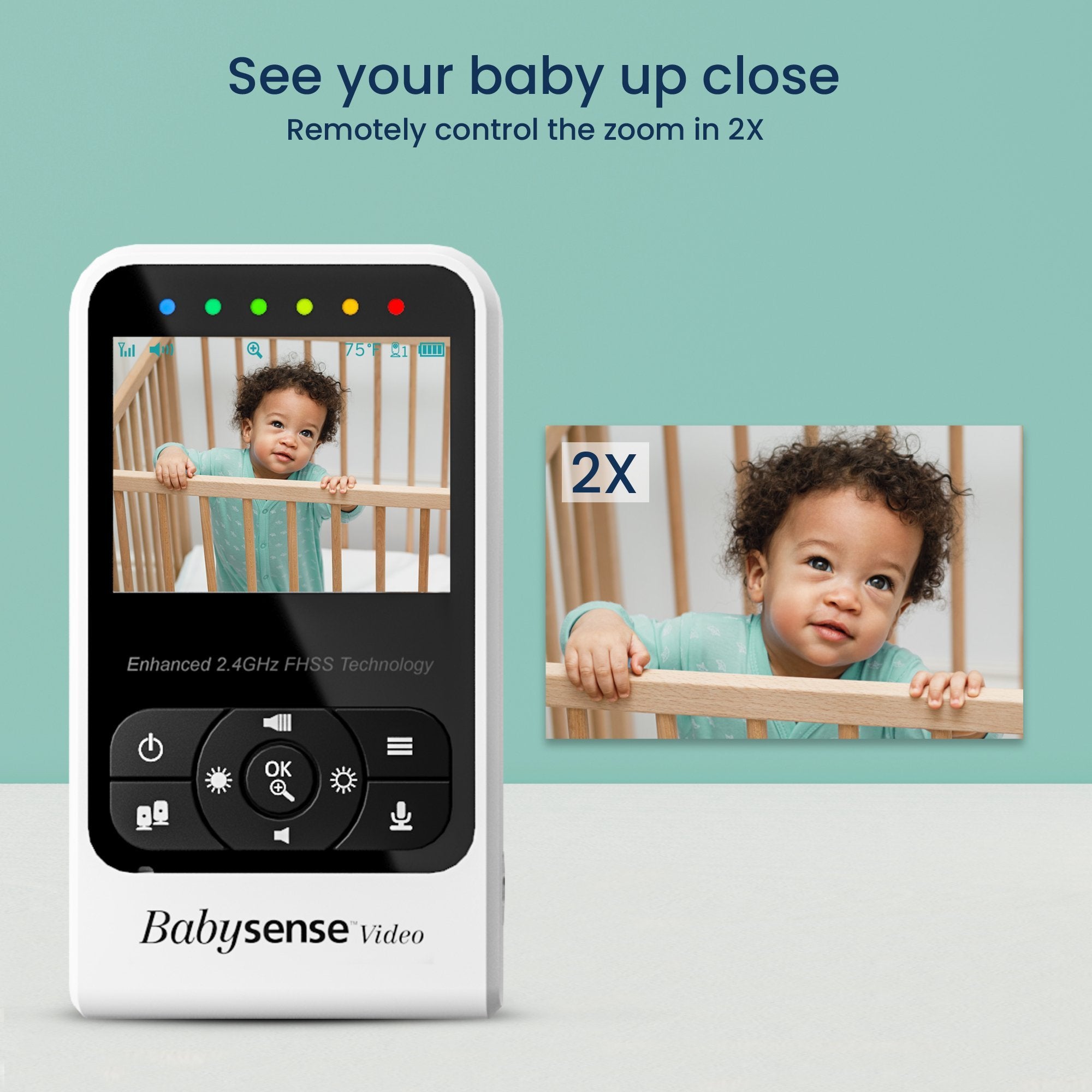 Compact Video Baby Monitor with 2 Cameras, V24R-2 - Babysense