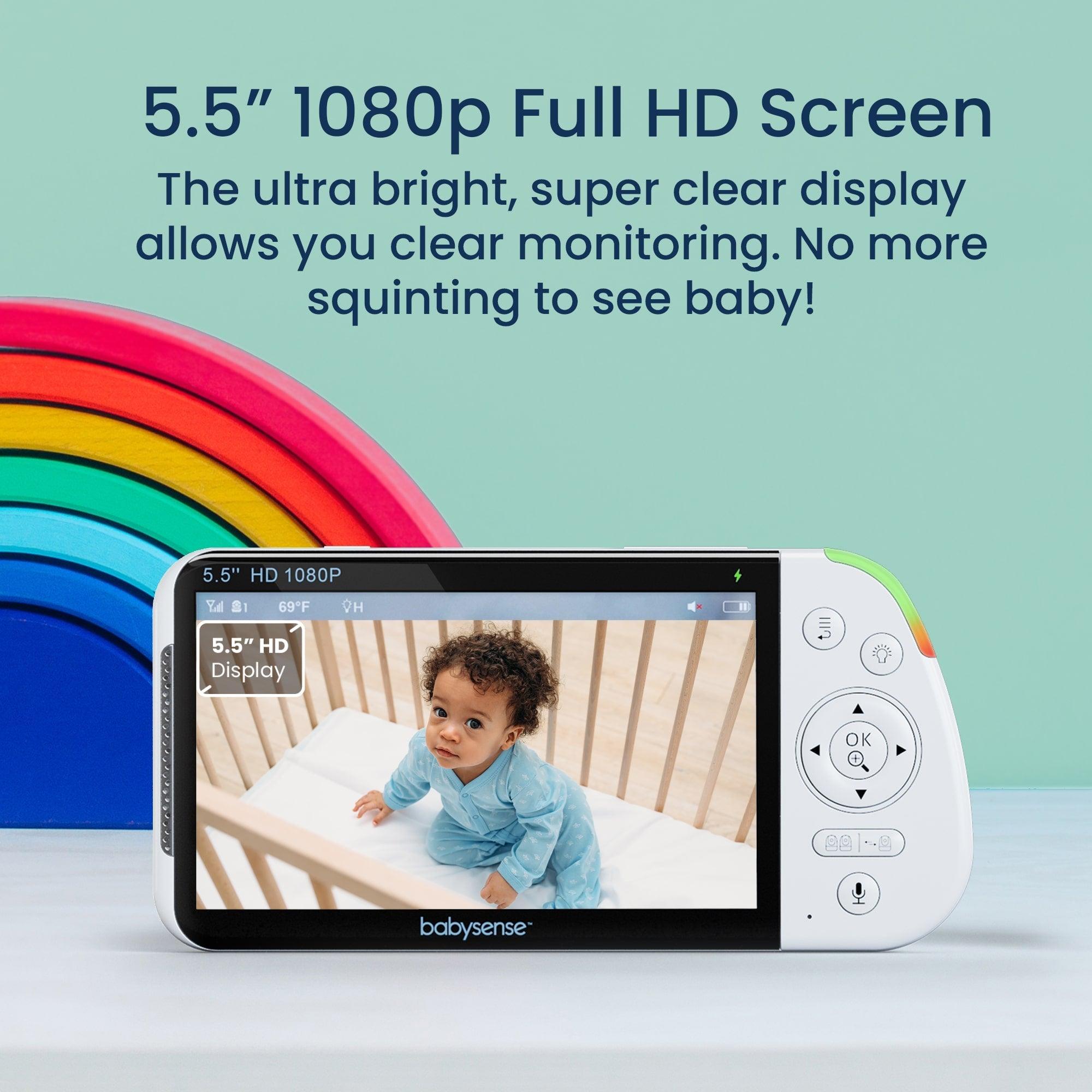 Babysense Pack 2-en-1 : Vidéophone bébé 2 caméras écran partagé + Moniteur respiratoire avec alertes en temps réel