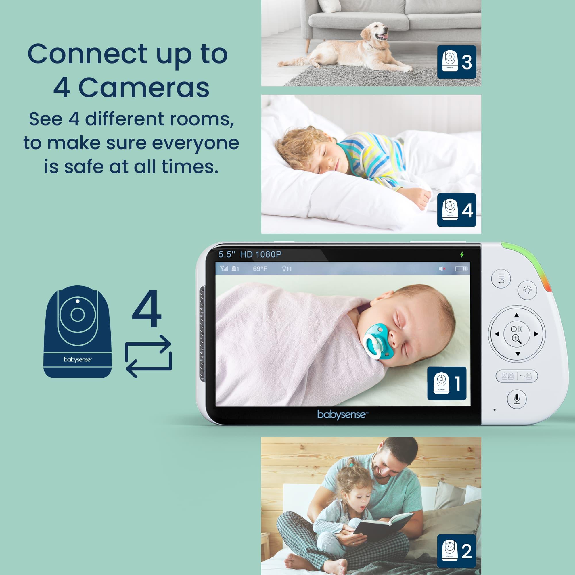 Babysense Pack 2-en-1 : Vidéophone bébé 2 caméras écran partagé + Moniteur respiratoire avec alertes en temps réel