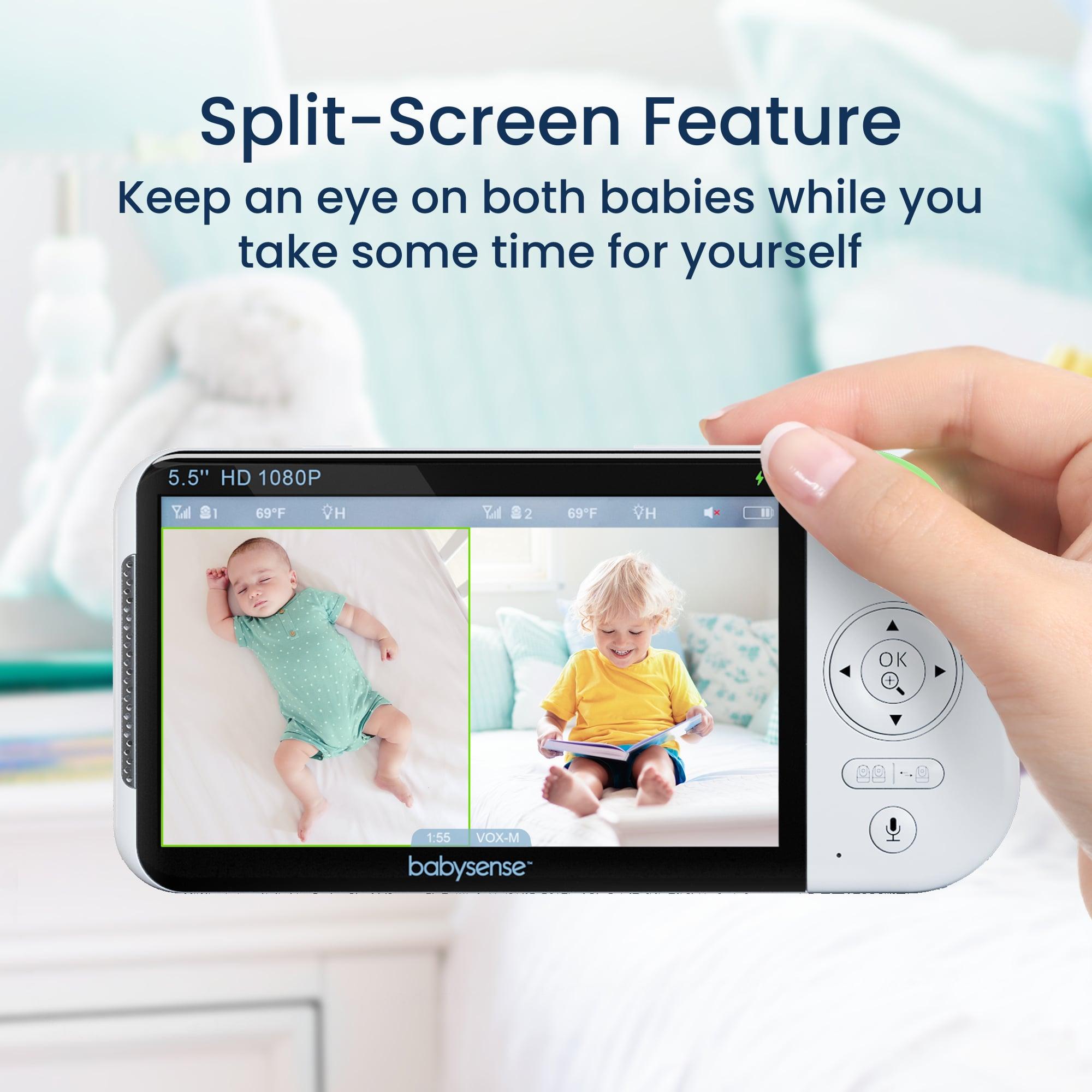 Babysense Pack 2-en-1 : Vidéophone bébé 2 caméras écran partagé + Moniteur respiratoire avec alertes en temps réel