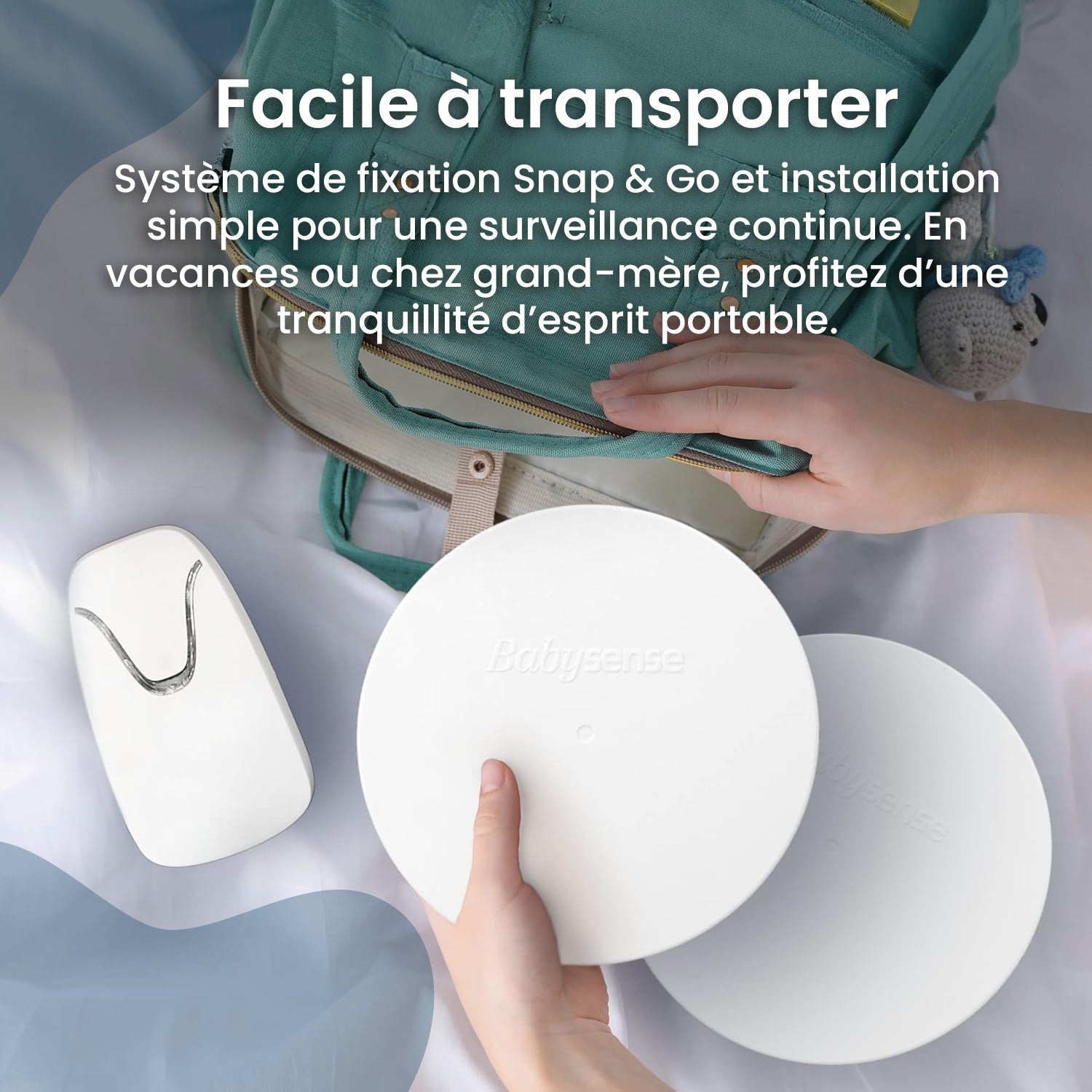 Babysense 7: Moniteur de Respiration, Alerte en Temps Réel en cas d'Absence de Respiration et d'Irregularités, Certifié Médical, Surveillance Complète pour un Sommeil Sûr
