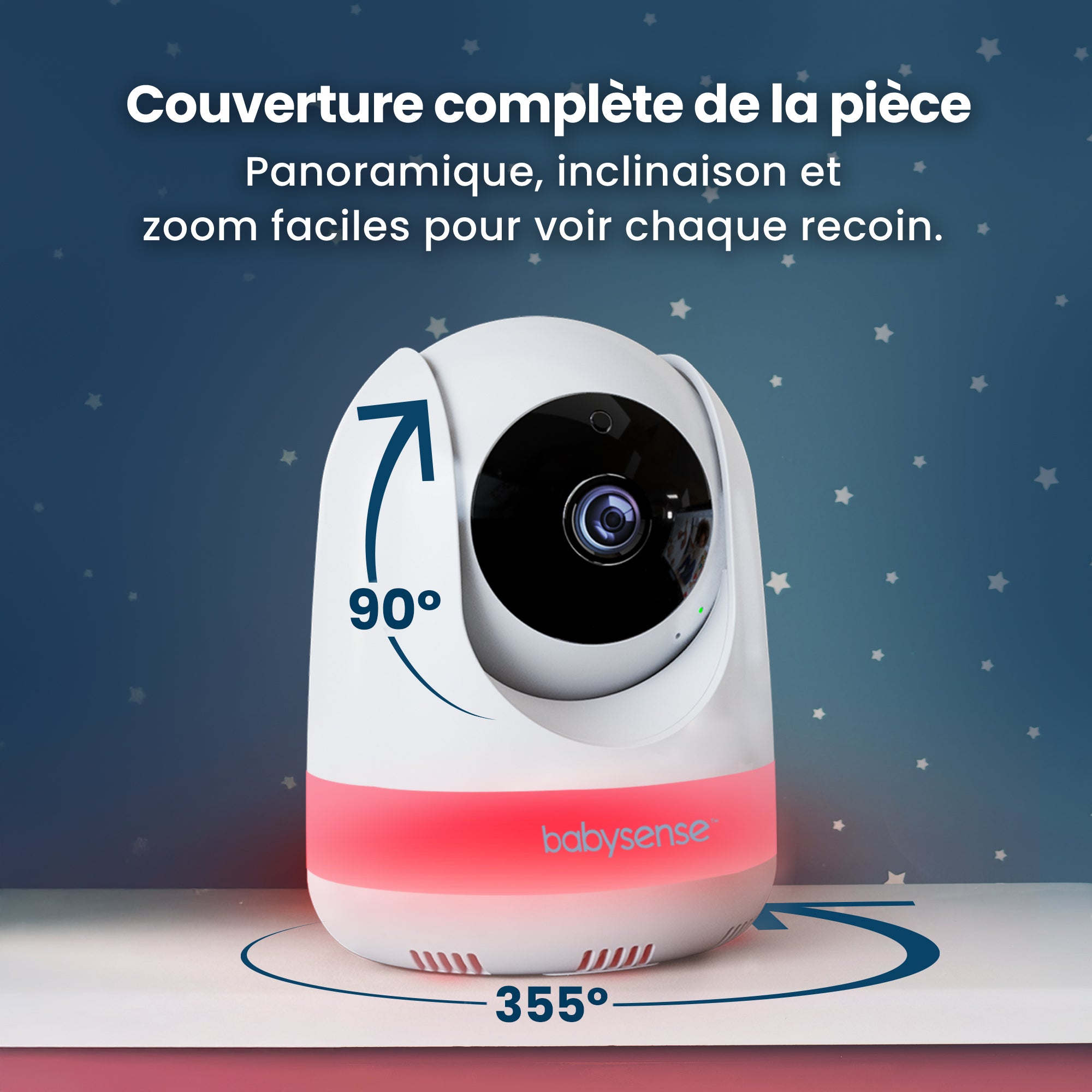 Babysense Maxview Pro: Babyphone 1 Caméra, Écran Partagé Monitor, Bruit Blanc Machine & Bebe Veilleuse, Sans Wi-Fi 