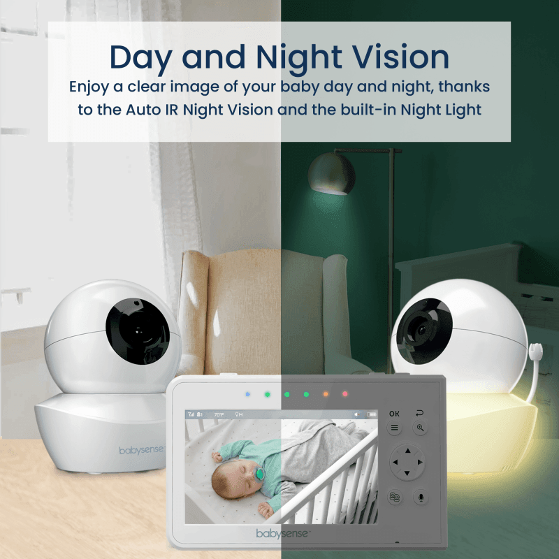 Babysense 7 & V43 : Moniteur Vidéo pour Bébé avec Alertes Respiratoires et d’Irregularité en Temps Réel, 2 Caméras